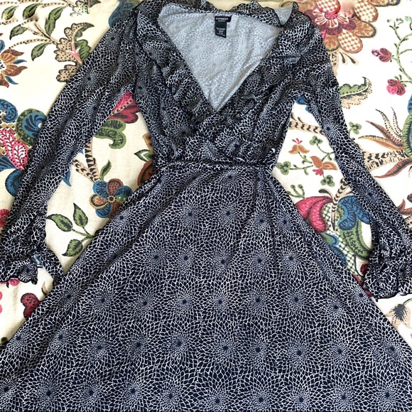 Express Faux Wrap Long Sleeve Dress - Picture 2 of 13